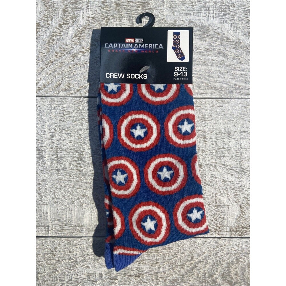 Men's Crew Socks - Captain America Shoe Size - 9-13 #D090
